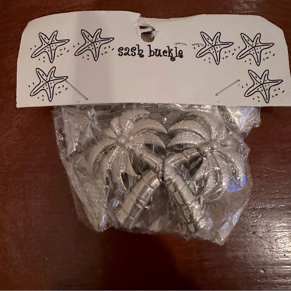Sash Buckle Palm Trees Silver Metal Belt Buckle NWT Novelty